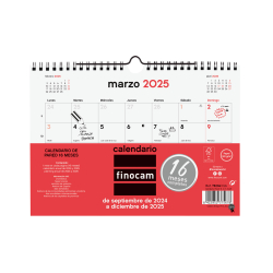 Calendario Neutro Pared 16 Meses 2024 2025